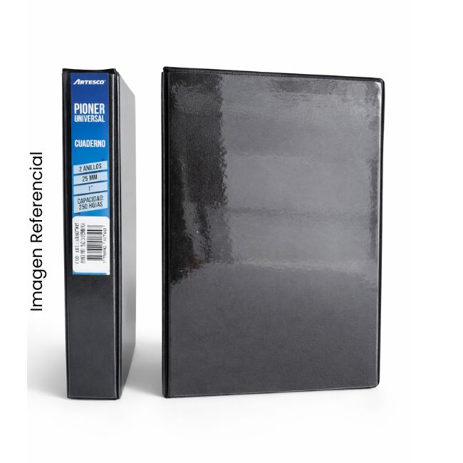 ARTESCO PIONER A5 2 ANILL 25MM PLASTIF NEGRO