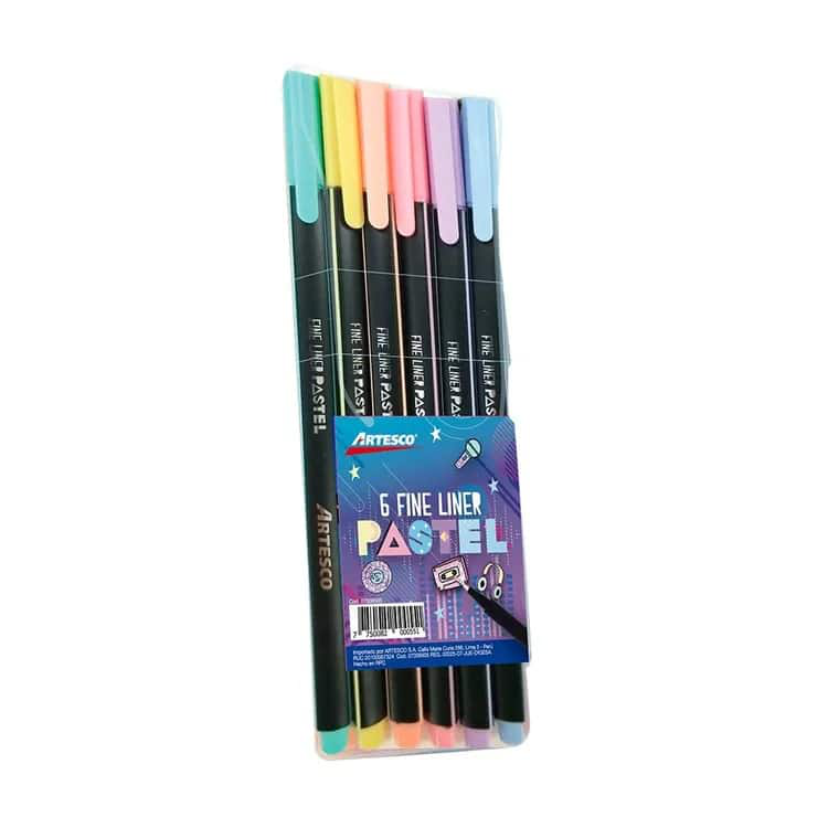 ARTESCO FINE LINER TRIANG X6 PASTEL