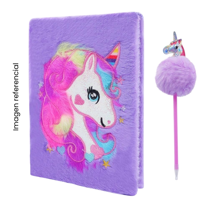 DIARIO PELUCHE C/DISEÑO EN CAJA + LAPICERO