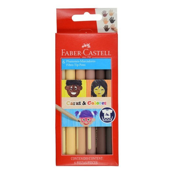 FABER CASTELL PLUMON 45 FIESTA X6 CARAS