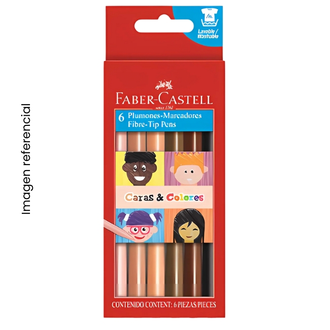 FABER CASTELL PLUMON 45 FIESTA X6 CARAS