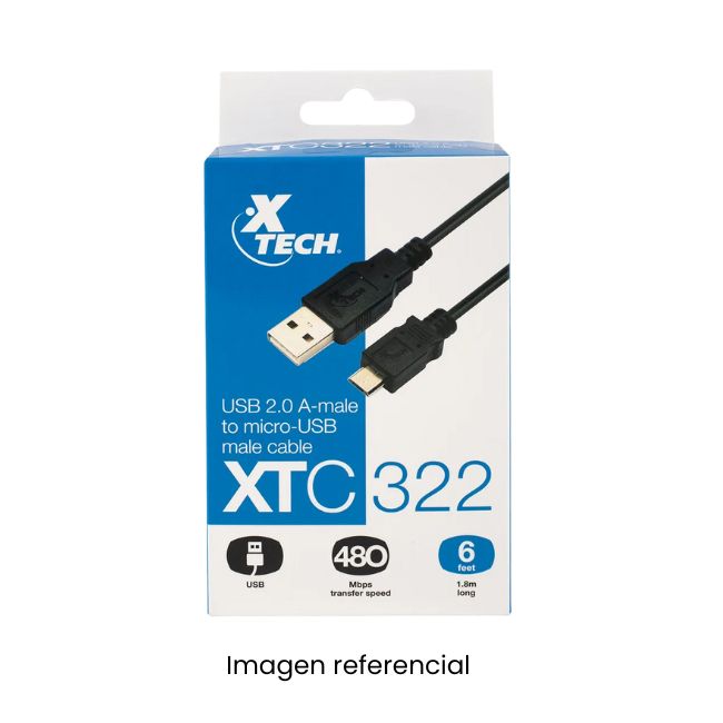 XTECH CABLE DATOS MACHO USB2.0 A microUSB XTC-322