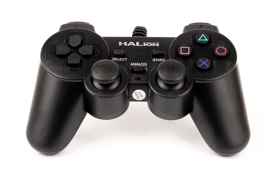 HALION GAMEPAD MANDO CABLEADO USB HA-2009 NEGRO VIBRADOR GAMER