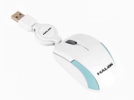 HALION MOUSE COBRA HA-M1862 RETRACTIL BL/CELESTE