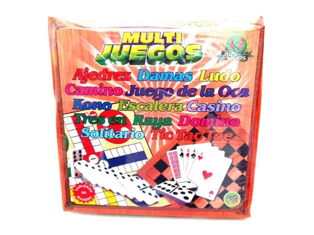 MULTIJUEGOS 12 JUEGOS EN 1 - TABLERO DE MADERA