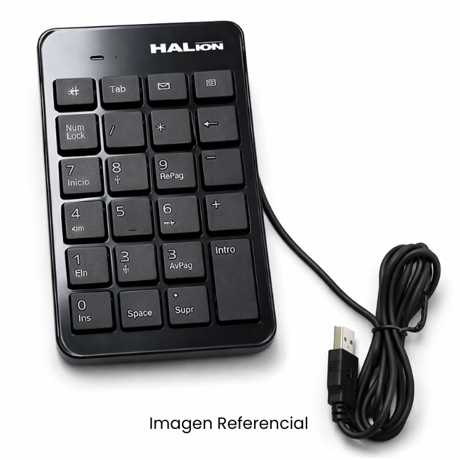 HALION TECLADO NUMERICO  K-119 USB NEGRO