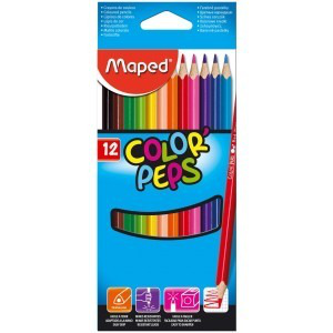 MAPED COLORES STRONG X12 + LAPIZ + TAJADOR