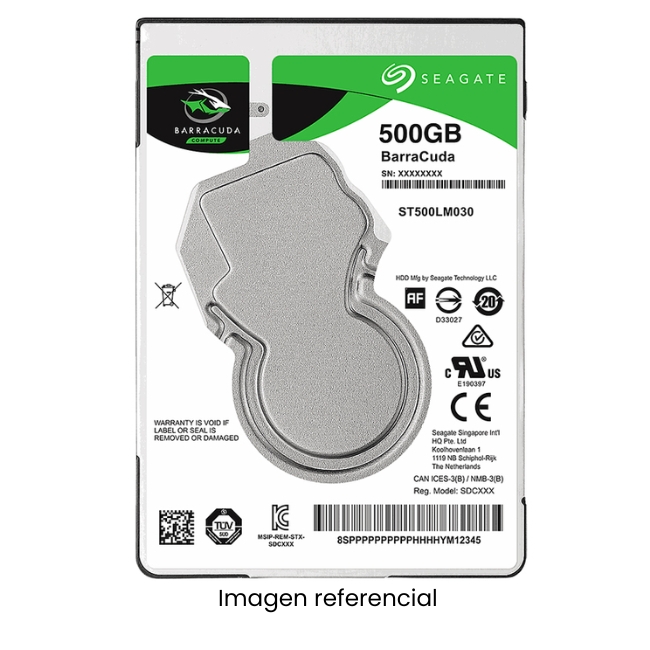 SEAGATE DISCO DURO INTERNO 500GB SATA BARRACUDA 2.5PULG