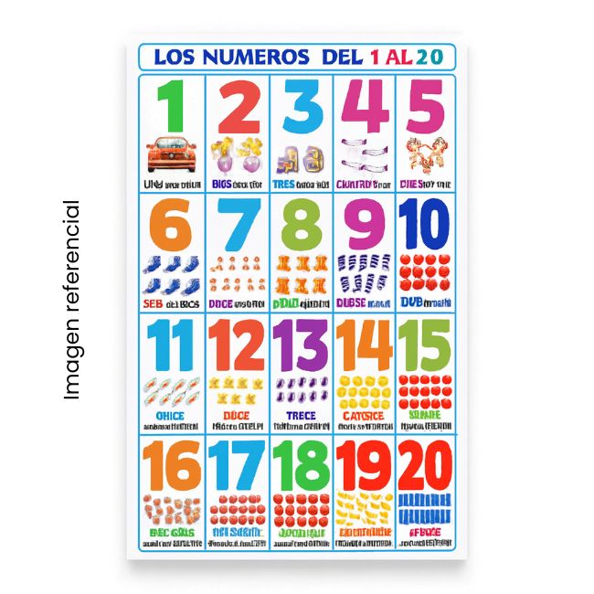 LAMINA 50X70 NUMERO 1 AL 20