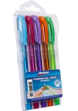 ARTESCO BOLIGRAFO ESTUCHE X5 TRIMAX GL-32M COLORES