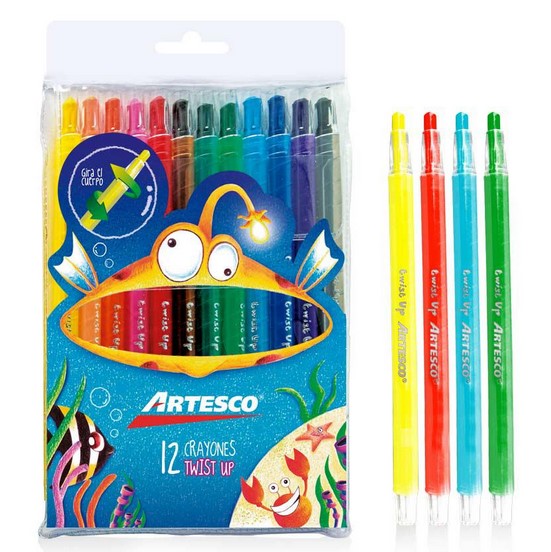 ARTESCO CRAYONES TWIST UP X12