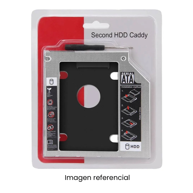 CADDY 9.5MM PARA LAPTOP 2ND HDD SSD DISCO DURO SATA CD DVD-ROM UNIVERSAL