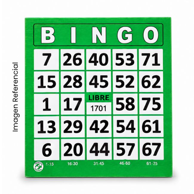 CARTILLA DE BINGO TROQUELLADA PQTX100