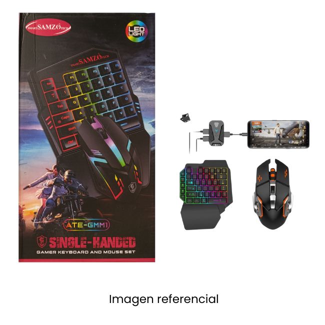 SAMZO KIT GAMER BLUETOOTH 4 EN 1 PARA CELULAR + MOUSE + TECLADO + RECEPTOR 