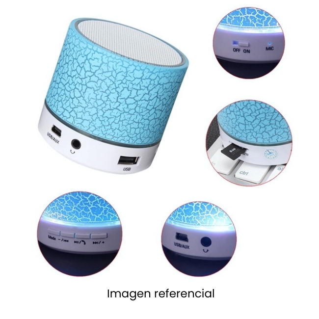 MINI PARLANTE BLUETOOTH RADIO FM + TARJETA SD