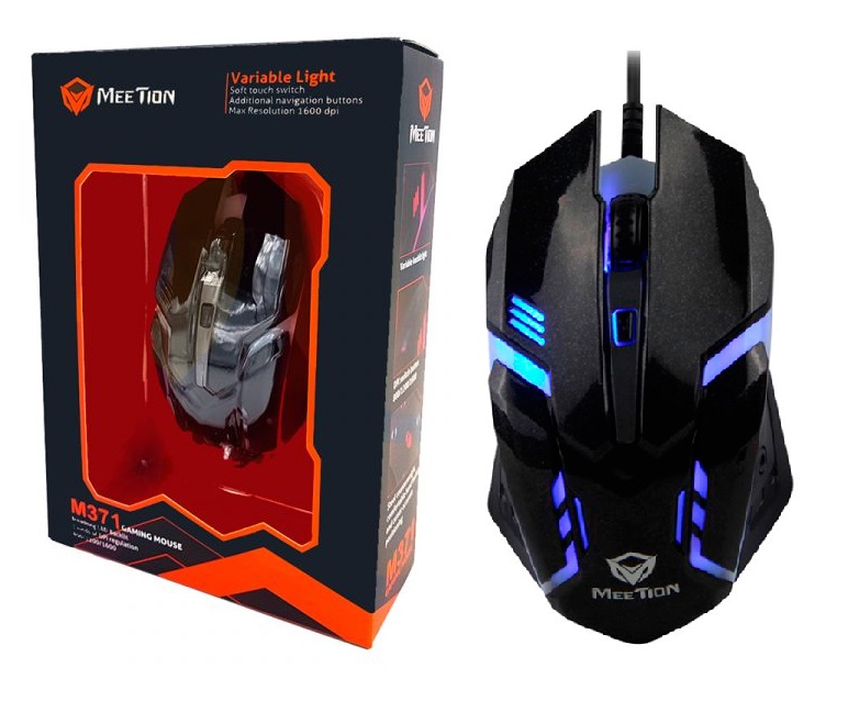 MEETION MOUSE GAMER M371 RGB 4 COLOR/ DPI REGULABLE 800/ 1200/ 1600