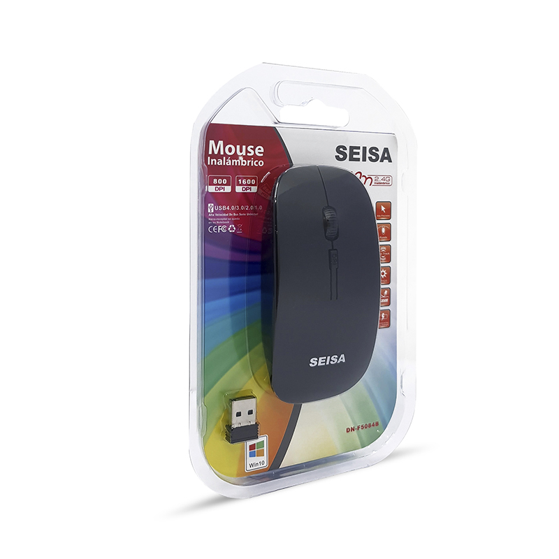 SEISA MOUSE INALAMBRICO 2.4G DN-F5084B / 800DPI / 1200DPI