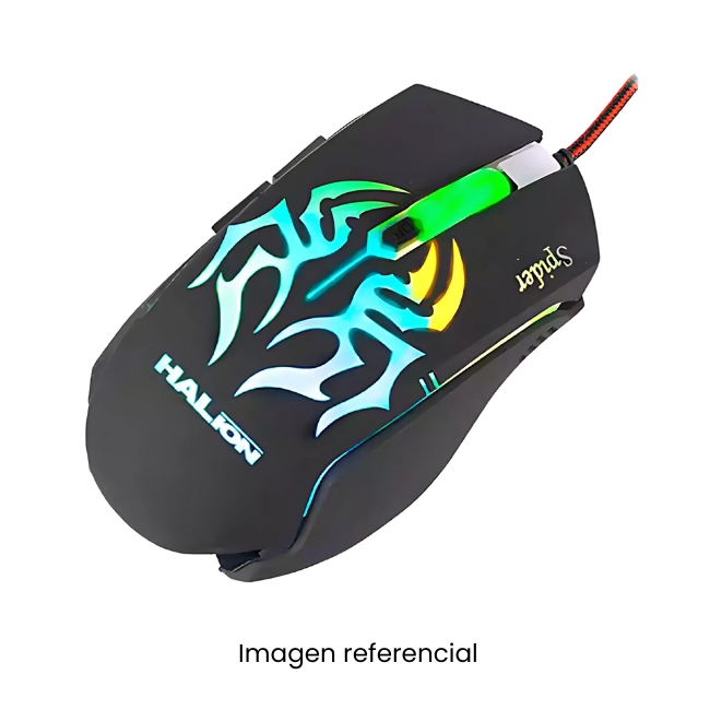 HALION MOUSE GAMER HA-M912 SPIDER 6 BOTONES/ DPI 2400/ 7 COLORES LED