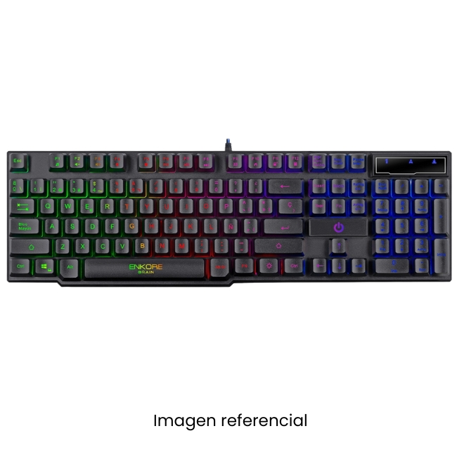 ENKORE TECLADO GAMER BRAIN ENK603 USB LED RAINBOW