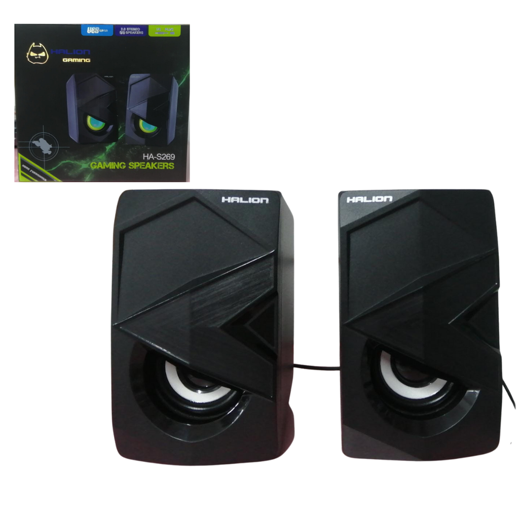 HALION PARLANTE 2.0 HA-S269 USB + AUDIO 3WX2 LUZ RGB GAMER