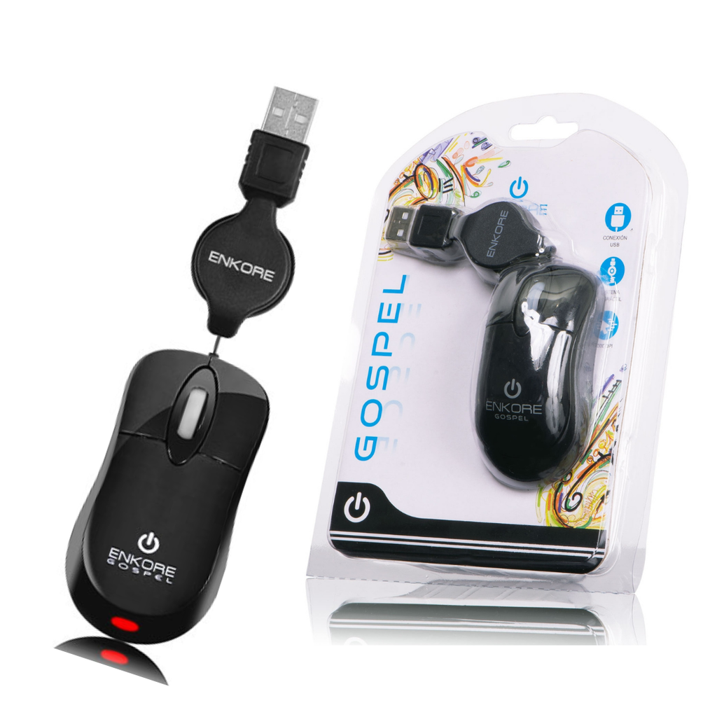 ENKORE MOUSE RETRACTIL GOSPEL EKM103X USB