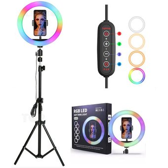 KIT TRIPODE 210CM + ARO LED RGB 26CM