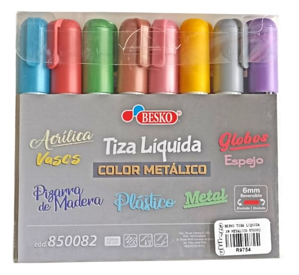 BESKO TIZA LIQUIDA X8 METALICO 850082