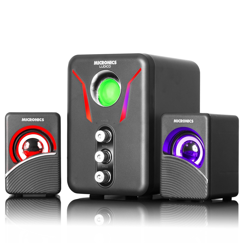 MICRONICS PARLANTE LUDICO 2.1 MIC S602 RGB LED GAMER
