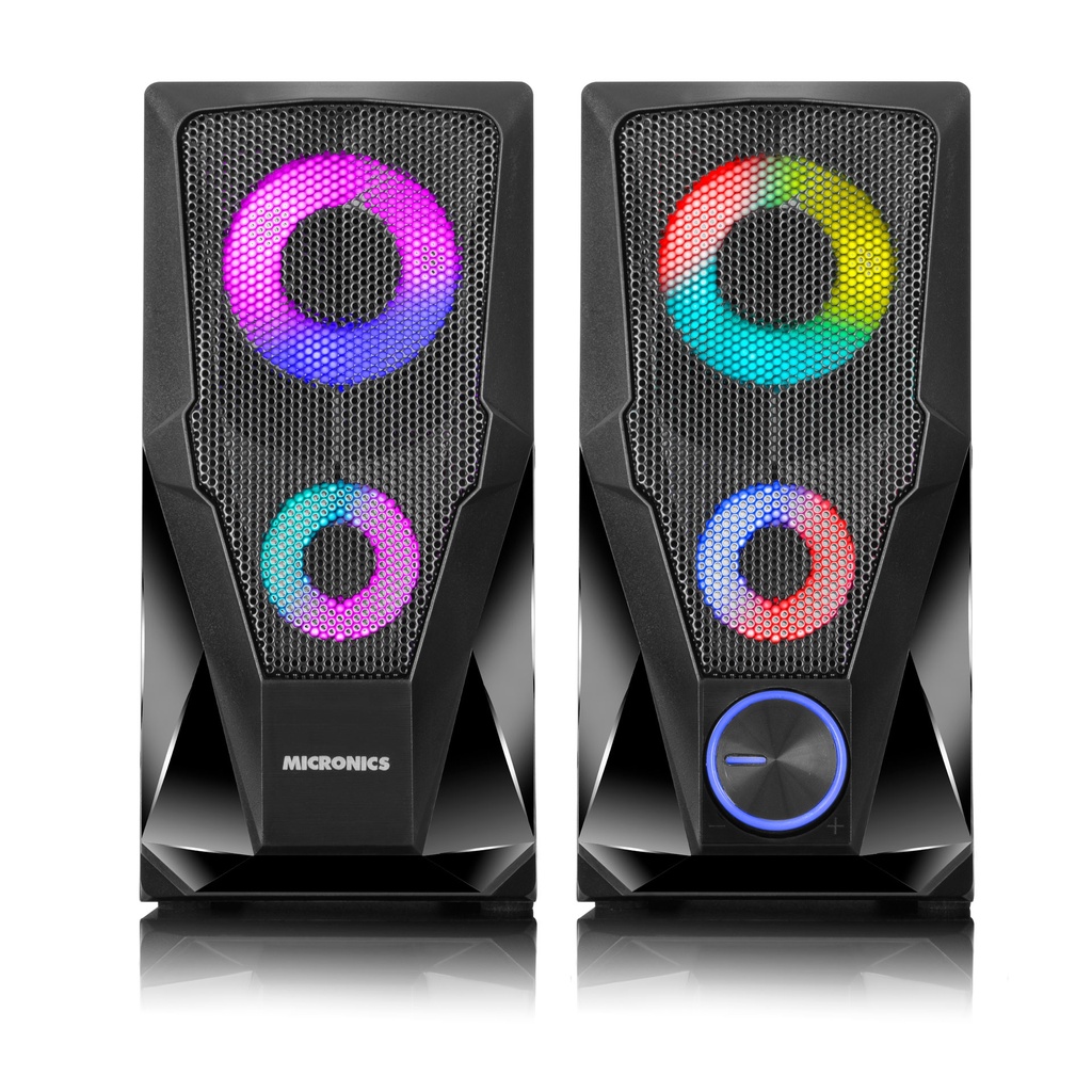 MICRONICS PARLANTE MILANO 2.0 MIC S310 RGB LED 2PULG GAMER