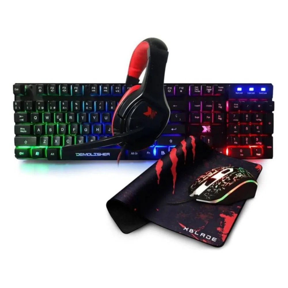 XBLADE KIT GAMER DEMOLISHER TECLADO+MOUSE+AUDIO+PAD MOUSE