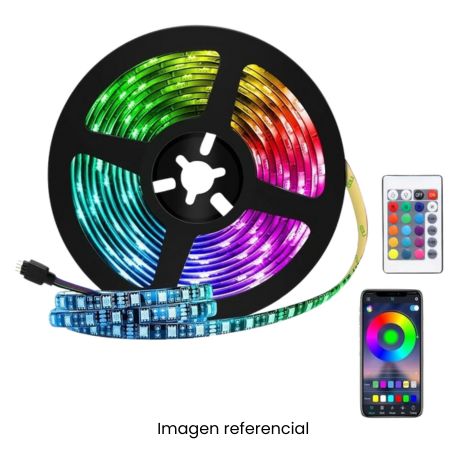 CINTA LED RGB BLUETOOTH + CONTROLADOR + APLICATIVO