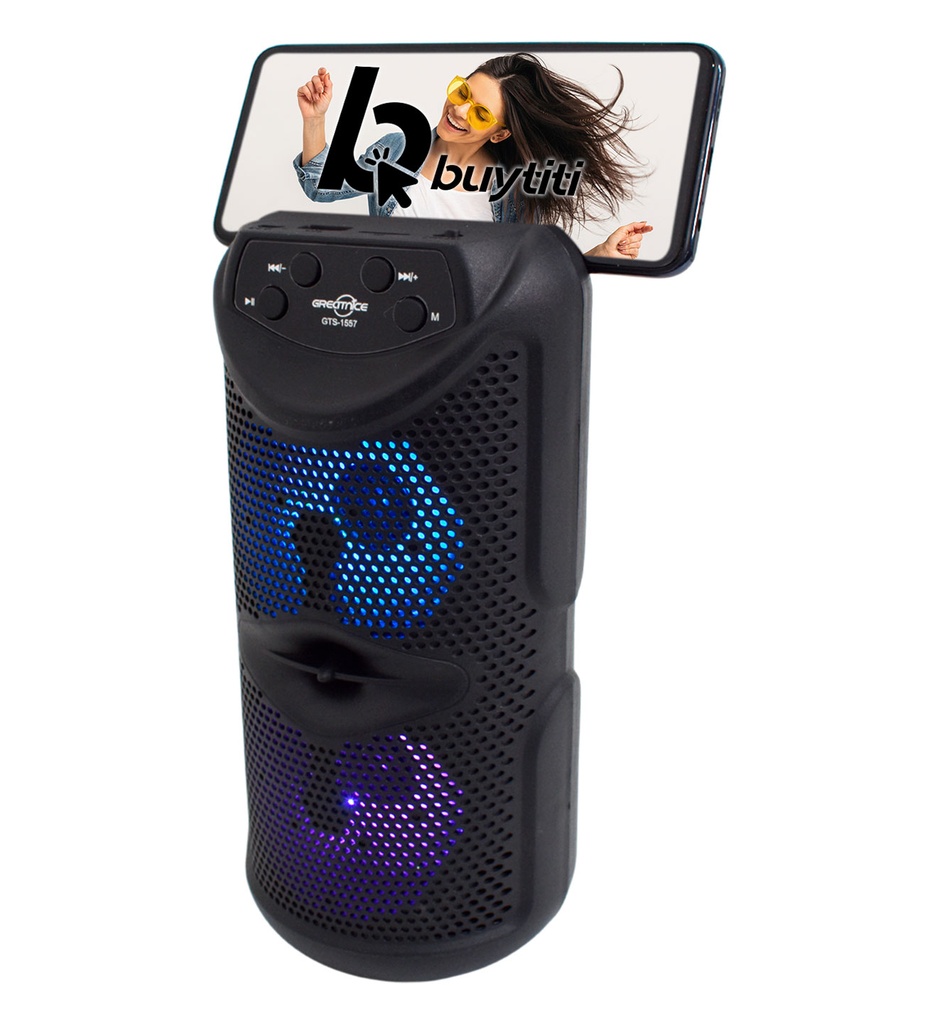 GTS PARLANTE GTS-1557 3PULGX2 RADIO FM BLUETOOTH TARJETA SD