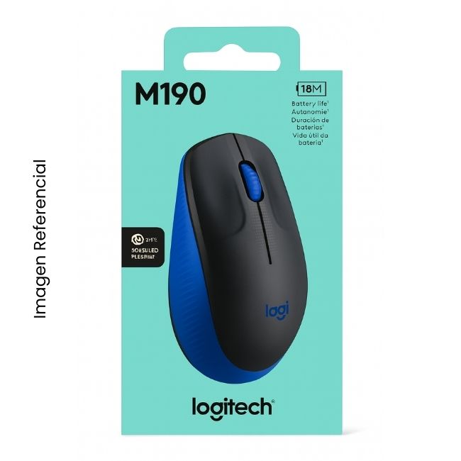 LOGITECH MOUSE M190 INALAMBRICO AZUL