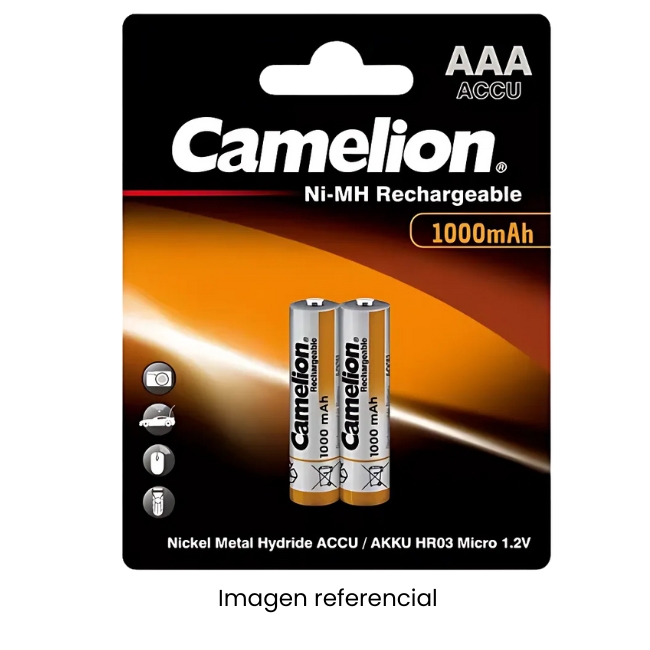 CAMELION PILA RECARGABLE AAA 1000mAh