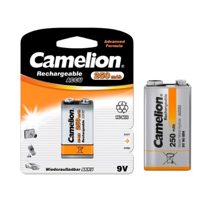 CAMELION PILA BATERIA RECARGABLE Ni-MH 9V 250mAh