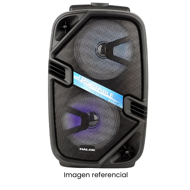HALION PARLANTE PORTATIL HA-Q64 2X6 5 PULG 200W LUZ RGB AMPLIFICADOR