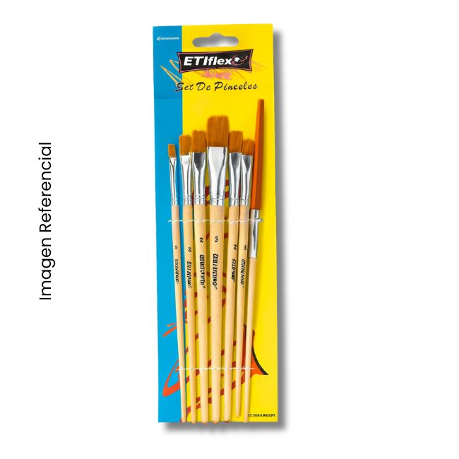 JUEGO DE PINCELES PUNTA CHATA X6