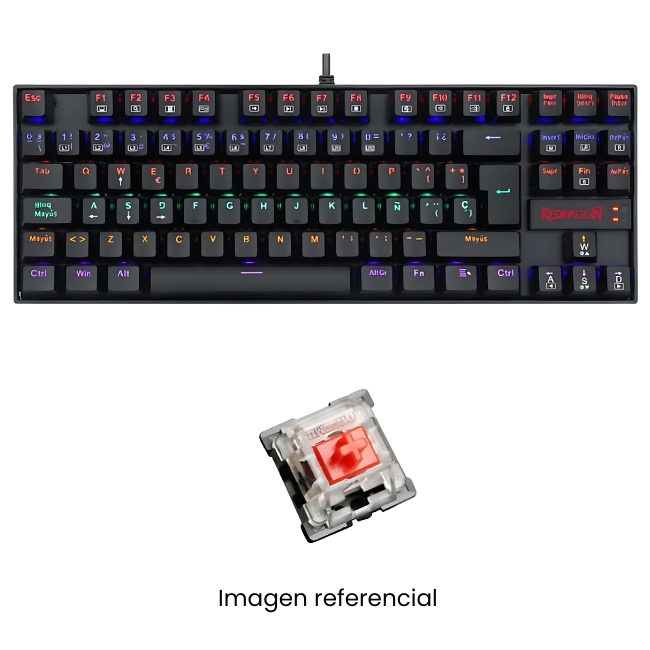 REDRAGON TECLADO GAMER KUMARA RGB K552 NEGRO SWITCH RED ESPAÑOL