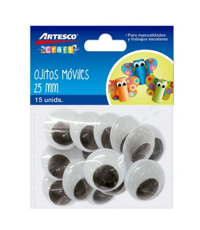 ARTESCO OJITOS MOVIBLES 25MM X15UND