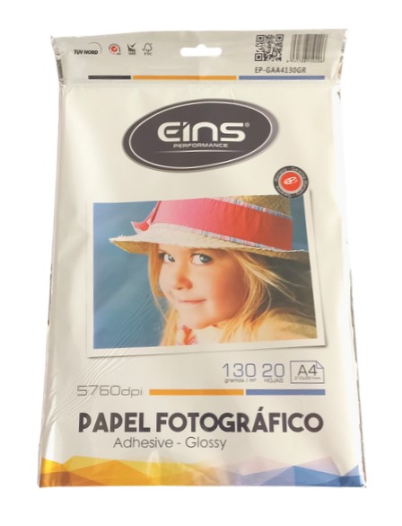 EINS PAPEL FOTOGRAFICO ADH A4 130GR BOLSAX20