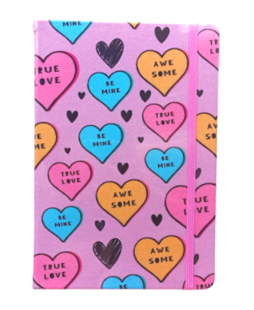 ARTESCO LIBRETA GLITTER C/LIGA CANDY HEARTS