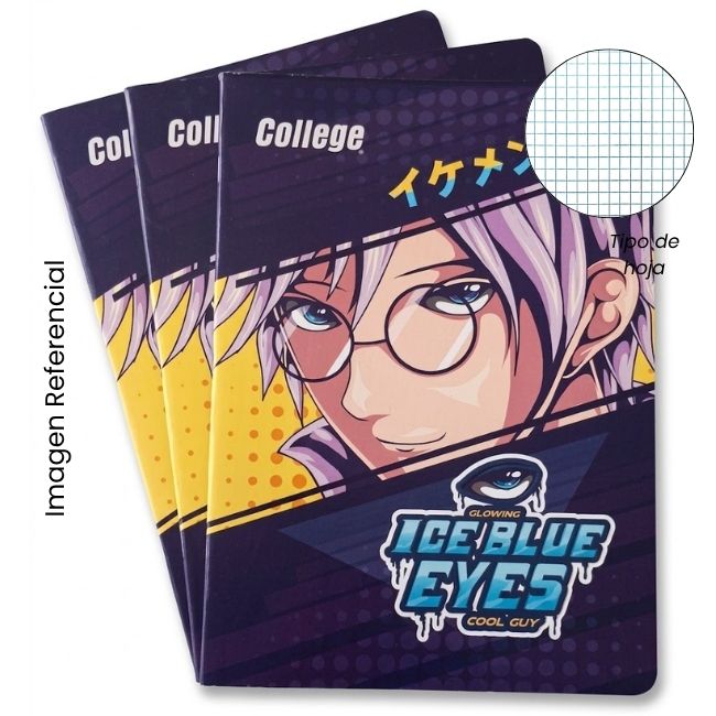 COLLEGE CUADERNO A4 CUADRICULADO DISEÑO HOMBRE 80 HOJAS 