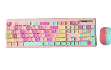 SEISA KIT TECLADO + MOUSE INALAMBRICO 2.4G DNC400 PASTEL