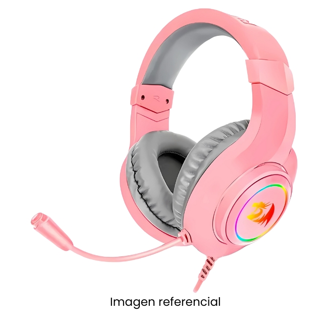 REDRAGON AUDIFONOS GAMER HYLAS ROSADO H260P-RGB 3.5MM +USB