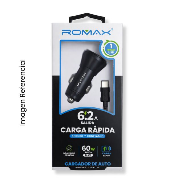 CARGADOR CIGARRERA CARGA RAPIDA + CABLE TIPO C PARA CARRO