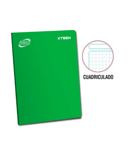 COLLEGE CUADERNO A4 CUADRICULADO XTEEN SOLIDO 80 HOJAS