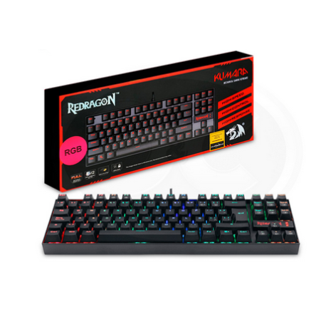 REDRAGON TECLADO GAMER KUMARA RAINBOW K552 NEGRO SWITCH RED ESPAÑOL