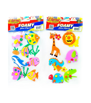 STICKER ADHEVISO FOAMI ANIMALES + OJITOS 23X12CM