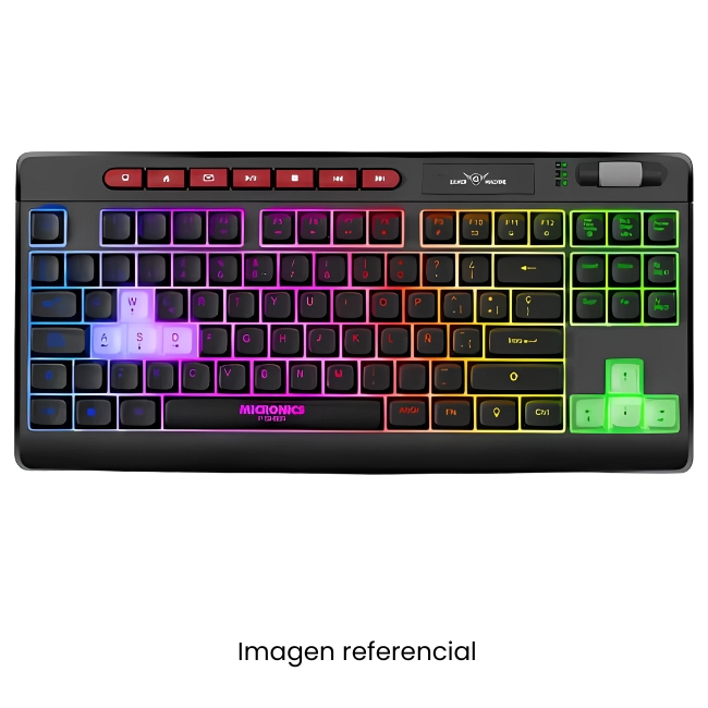 MICRONICS TECLADO GAMER FISHER MIC K705 87 KEYS RAINBOW USB
