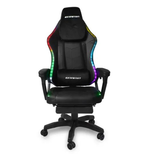 KEEGAN EXTINGTION SILLA GAMER NEGRO LUZ LED RGB